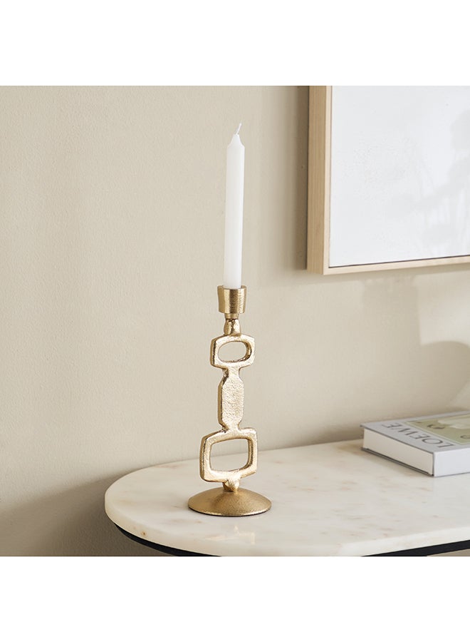 Home Box Modern Gold Aluminium Taper Candle Holder - Image 1